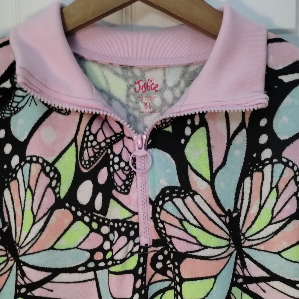 Girl's Justice Quarter Zip CX Butterfly Pullover